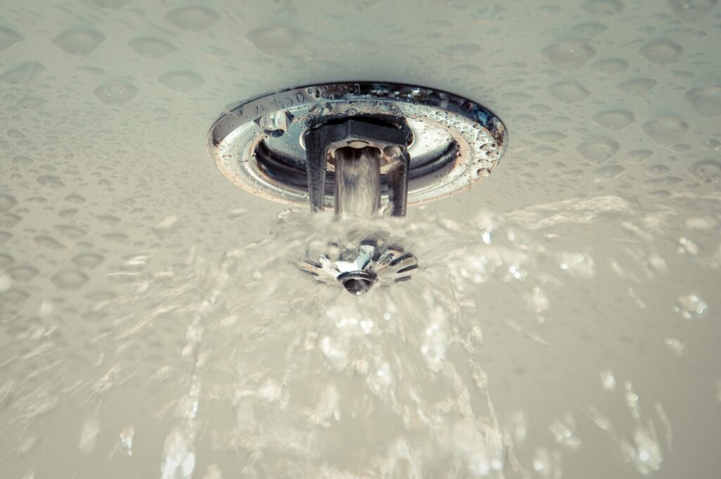 water coming out of fire sprinkler, fire sprinkler systems